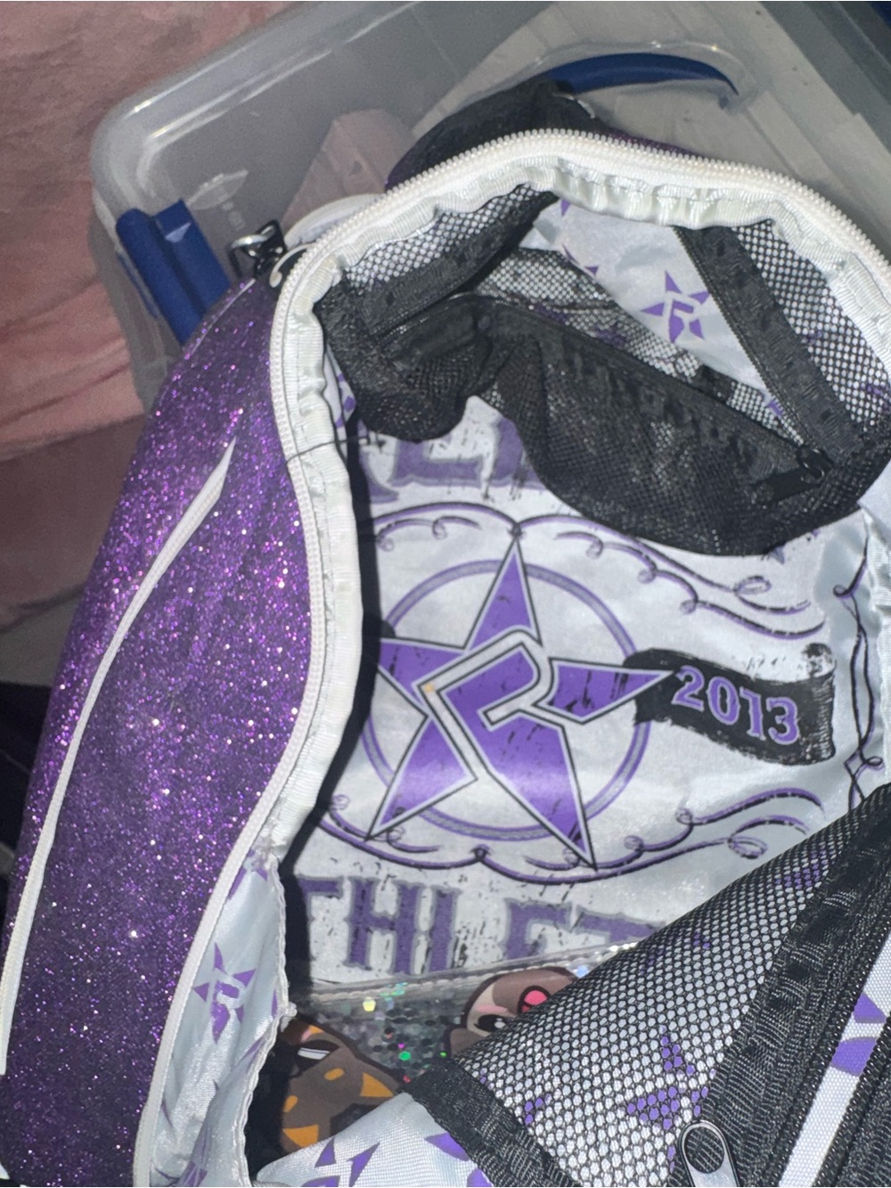 REBEL ATHLETICS cheerleader purple glitter baby dream bag💜 - Picture 3 of 4